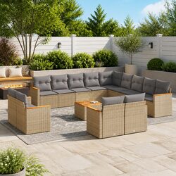 Specifications of 14-Piece Beige Garden Sofa Set
