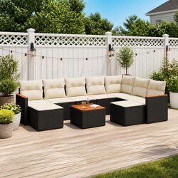 Specifications of the 10-Piece Black Garden Sofa Set