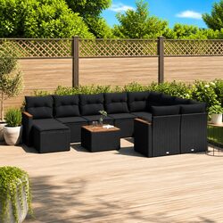 11-Piece Modular Garden Sofa Set with Acacia Table