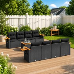 9 Piece Modular Outdoor Sofa Set with Storage