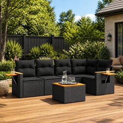 Specifications of 6-Piece Black Outdoor Sofa Set