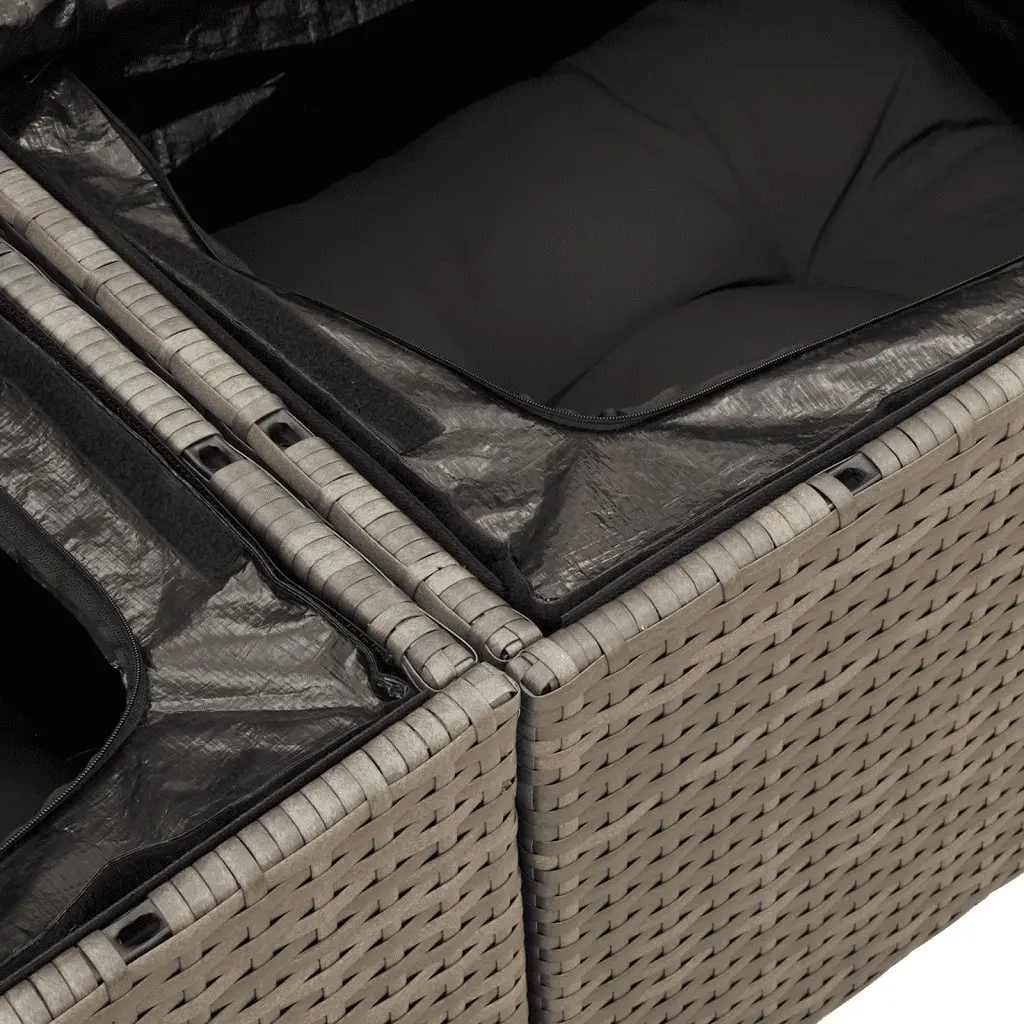 Garden Sofa Set Outdoor Furniture 6 Piece Grey Poly Rattan with Cushions