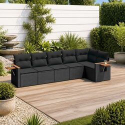 Specifications of 6-Piece Black Garden Sofa Set