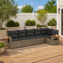 Specifications for Grey 6-Piece Garden Sofa Set