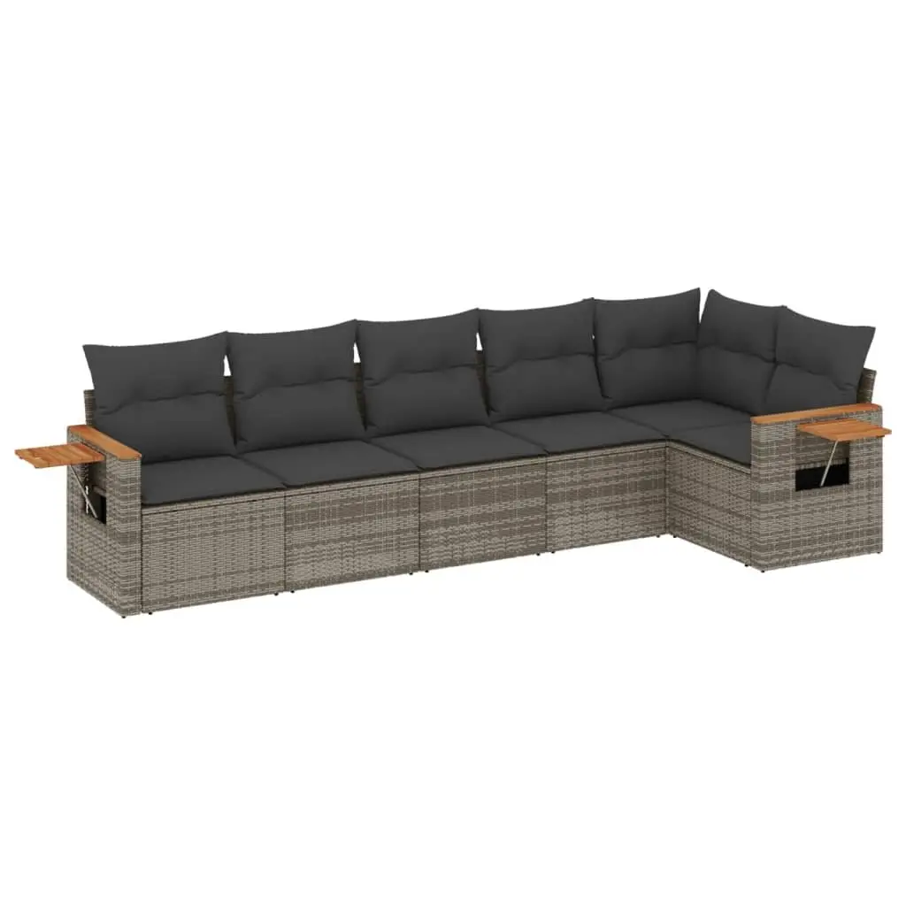 Grey 6-Piece Garden Sofa Set
