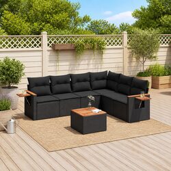 Specifications of 7 Piece Black Rattan Garden Sofa Set