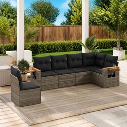 6-Piece Garden Sofa Set with PE Rattan Construction