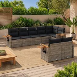 8 Piece Modular Garden Sofa Set - PE Rattan Grey