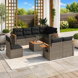 Specifications of 9-Piece Grey Garden Sofa Set