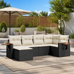 Specifications of 6 Piece Black Modular Garden Sofa Set