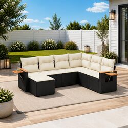 Specifications for 7 Piece Modular Black Garden Sofa Set