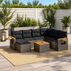 Modular 8-Piece Outdoor Sofa Set - Dimensions and Materials