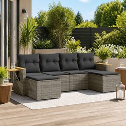 6 Piece Grey Outdoor Sofa Set Specifications and Features