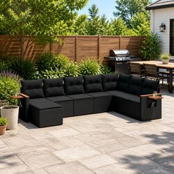 Specifications of the 8-Piece Black Outdoor Sofa Set
