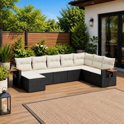 8-Piece Modular Garden Sofa Set with Storage Options