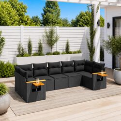 Specifications of 7-Piece Black Garden Sofa Set