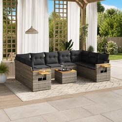 Specifications of 10-Piece Grey Garden Sofa Set