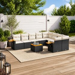 Specifications of 10 Piece Modular Garden Sofa Set - Black
