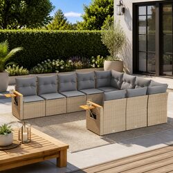 Garden Sofa Set: 10-Piece Modular Outdoor Furniture