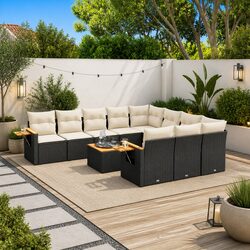 Specifications of the 11-Piece Black Rattan Sofa Set
