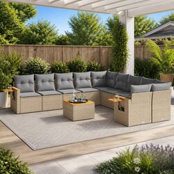 11-Piece Garden Sofa Set Specifications in Beige