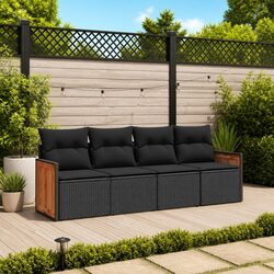 4 Piece Modular Garden Sofa Set with Cushions