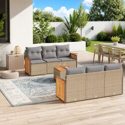Beige 7 Piece Outdoor Sofa Set Specifications