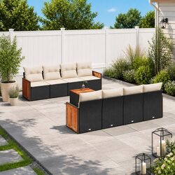 Specifications of 9 Piece Outdoor Sofa Set - Black