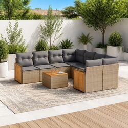 Specifications for 9 Piece Garden Sofa Set in Beige
