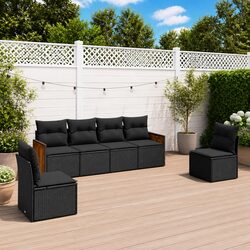 6-Piece Garden Sofa Set with Modular Design and Storage
