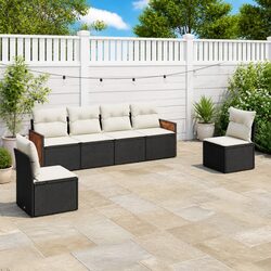 6-Piece Modular Garden Sofa Set with Removable Cushion Covers