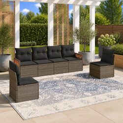 6-Piece Grey Outdoor Sofa Set with Durable Features