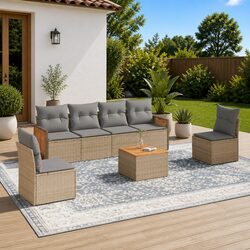 Specifications of 7 Piece Garden Sofa Set with Cushions