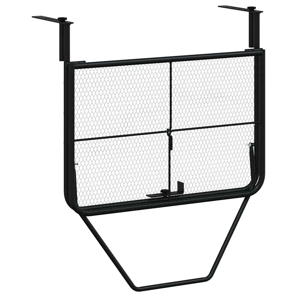 60x40 cm Foldable Outdoor Coffee Table in Black Steel