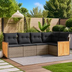 5-Piece Modular Grey Rattan Garden Sofa Set Specifications