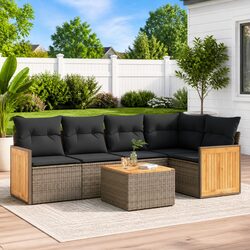 Specifications for 6-Piece Grey Garden Sofa Set