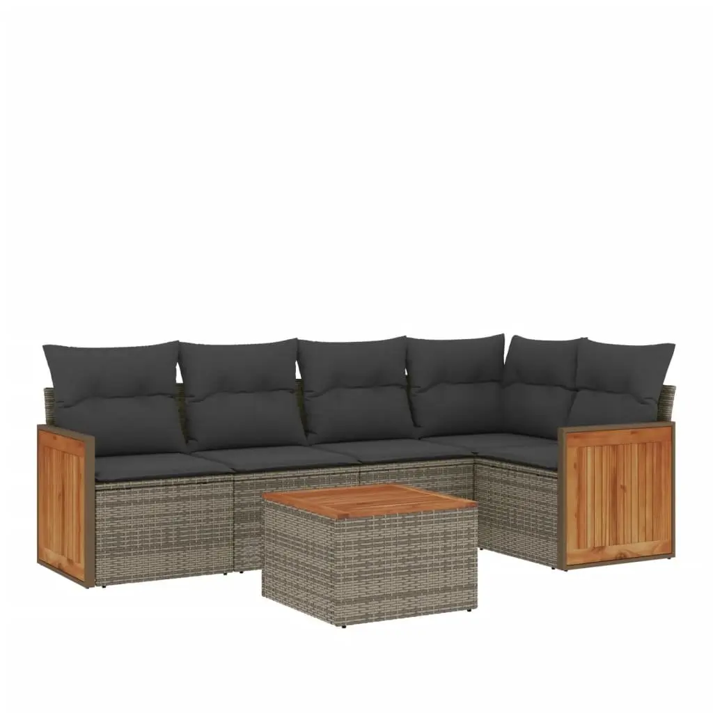 6-Piece Grey Garden Sofa Set