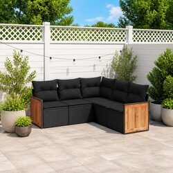 Specifications of 5-Piece Outdoor Sofa Set in Black