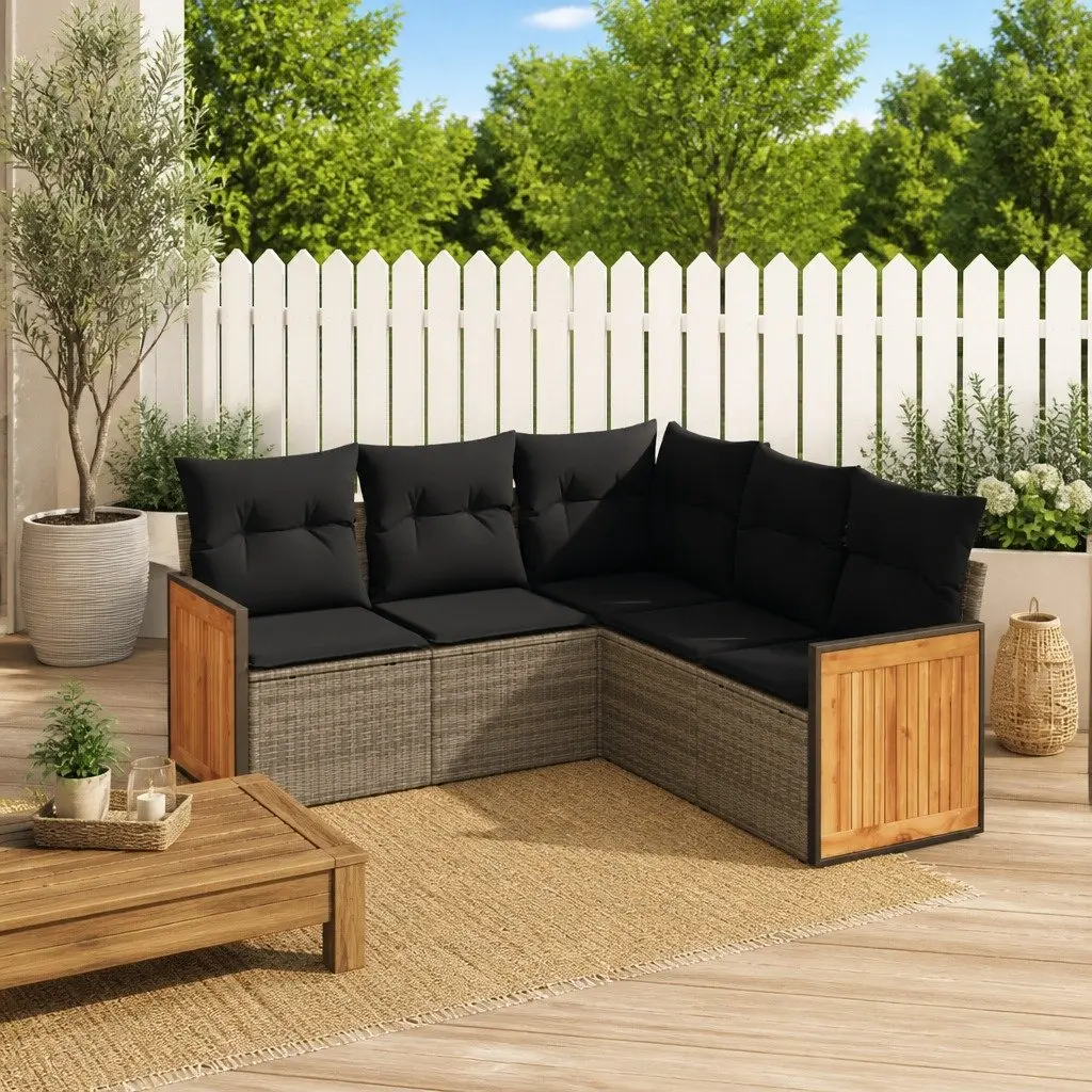 5-Piece Outdoor Garden Sofa Set with Storage Compartment