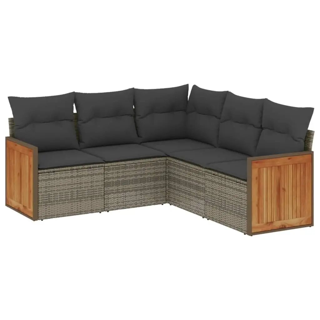 5-Piece Outdoor Garden Sofa Set with Storage Compartment
