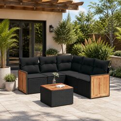 Specifications for the 6-Piece Black Garden Sofa Set