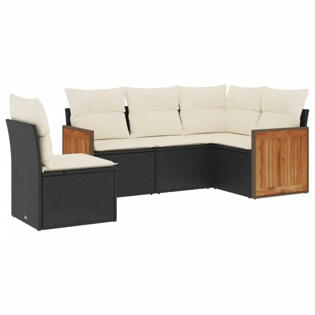 5-Piece Garden Sofa Set in Black