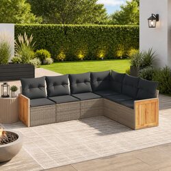 Specifications of 6-Piece Garden Sofa Set - Grey Rattan
