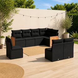 8-Piece Modular Garden Sofa Set: Dimensions & Materials Inside