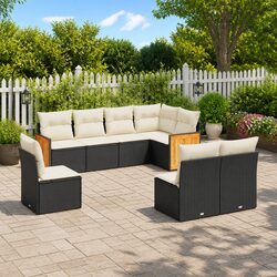 8 Piece Outdoor Sofa Set: Modular Rattan Construction
