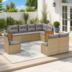 8 Piece Garden Sofa Set: Dimensions, Materials, Features