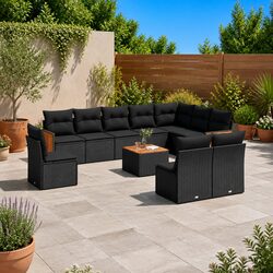 Specifications of 11-Piece Outdoor Garden Sofa Set in Black