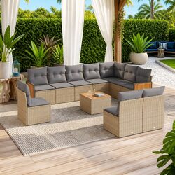 Specifications of 11-Piece Beige Garden Sofa Set