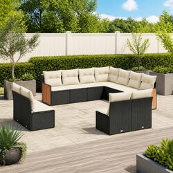 Specifications of 11 Piece Garden Sofa Set in Black Rattan