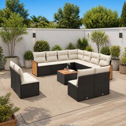 Specifications of the 12-Piece Black Rattan Garden Sofa Set